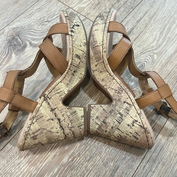 BJORENDAL leather side buckle sandals with cork sole and heel - Picture 11 of 13